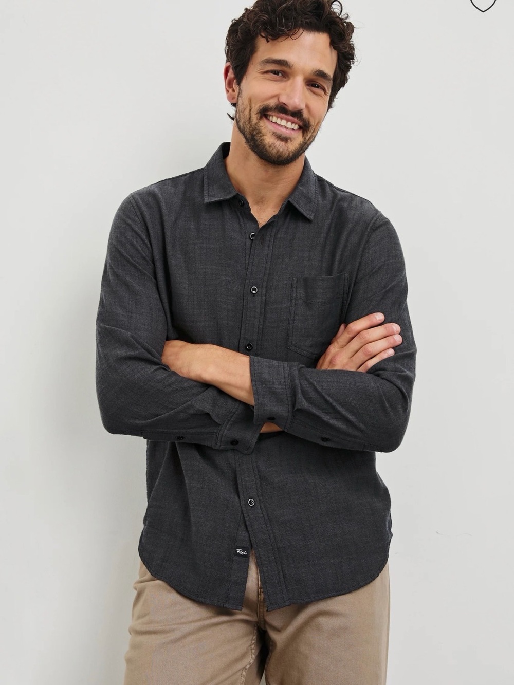 Rails Men's Wyatt Black Chambray Button-Down Casual Shirt